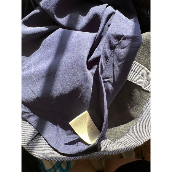 Rebecca Taylor Cream Ruffle Pleat Shoulder Blue Jean Stripe Linen Sheath Dress 0 - Picture 8 of 12